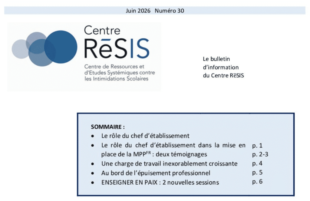 Bulletin n°30 - Le rôle du chef d'établissement
